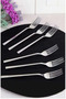 6Pcs Dessert Fork Fruit Fork Luxury Chopstick Flat Model (Stainless Steel) - 2
