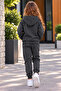 Girls' Zippered Hooded Rubberized Leggings Track Suit Set - 2