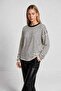 Oversize Striped Seasonal Sweater 4446 Lki̇0077 Ecru Black - 5