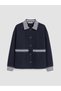 Two Mt Shop Quality Natuvera Navy Blue Striped Loose & Baggy Women's Jacket - 5