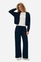 Reem Navy Blue Full Zip Soft Textured Modal Fabric Loose Fit Women's Sweatshirt - 3