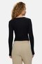 Ophele Black Long Sleeve Crew Neck Modal-Cotton Blend Standard Fit Women's Bodysuit - 3