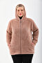 Cardigan Plush Hooded Mink Color - 3