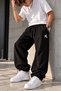 Star Printed Adjustable Leg Baggy Premium Loose Men's Sweatpants That Can Be Worn in All Seasons