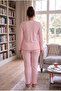 Ribbed Camisole Fabric Long Sleeve Plus Size Women's Pajama Set 2990 - 5