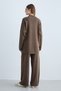 Women's Knitwear Set High Neck Long Sleeve Relaxed Fit Sweater and Wide Leg Pants Two-Piece Set - Mink - 6
