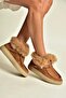 Z380576302 Tan Suede Artificial Fur Women's Boots - 4
