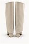 Vienna Beige Patent Leather Women's Pointed Toe Stylish Modern Thick Heeled Slip-On Boots - 5