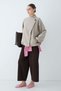 Women's Asymmetrical Collar Buttoned Pocket Detailed Long Sleeve Short Jacket - Khaki - 3