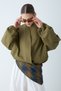 Women's Bomber Jacket with Stand Collar, Zipper Closure, and Elastic Sleeve Detail - Oil Green - 7