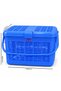 Plastic Picnic Basket with Lid and Handles Blue - 40×30×35cm - 5