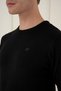 Slim Fit Ribbed Plain Black Wool Crew Neck Knitwear Sweater Tr 900 - 6