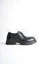 Women's Genuine Leather Light Sole Lace-Up Loafer Shoes - Black - 3