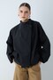 Women's Asymmetrical Collar Buttoned Pocket Detailed Long Sleeve Short Jacket - Black - 3