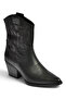 Z667080203 Black Genuine Leather Thick Heeled Cowboy Model Boots - 4