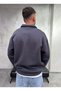 Collared Half-Zip Anthracite Sweatshirt - 3