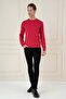Slim Fit Ribbed Plain Red Wool Crew Neck Knitwear Sweater Tr 900 - 3