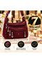 Women's 7-Section Multi-Pocket Luxury Shoulder Bag with Adjustable Strap, Zipper, Quality Faux Leather Daily Gift Bag - 7