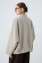 Women's Stand Collar Zippered Pocket Detailed Long Sleeve Short Coat - Stone - 6