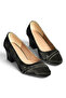 Z820054104 Black Fabric Thick Heeled Women's Shoes - 5