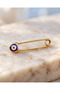 14 Carat Gold Evil Eye Beaded Safety Pin – 1.21 Gr