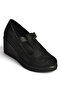 Z602281702 Black Suede Wedge Sole Women's Shoes - 4