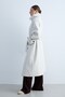 Women's Stand Collar Belted Buttoned Coat with Pockets Long Sleeve Belted Waist Winter Coat -Stone - 7