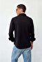 Men's Long Sleeve Seersucker Fabric Shirt Black - 70067 - 5