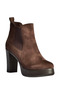 Z996291502 Brown Suede Thick Heeled Women's Boots - 2