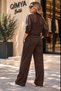 Şans Li̇fe Women's Striped Mesh Jacket and Pants Double Set - 8