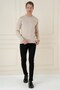Slim Fit Ribbed Plain Beige Wool Crew Neck Knitwear Sweater Tr 900 - 2
