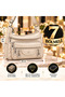 Women's 7-Section Multi-Pocket Luxury Shoulder Bag with Adjustable Strap, Zipper, Quality Faux Leather Daily Gift Bag - 7