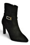 Z404721102 Black Suede Thin Heeled Women's Boots - 4