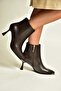 Z518083209 Brown Thick Goblet Heeled Women's Boots - 3