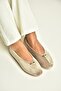 Z820704102 Mink Suede Buckle Detailed V-Cut Ballerinas - 2