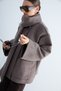 Women's Shawl Collar Single Button Oversize Short Coat with Pocket Detail Wide Sleeve Coat -Mocca - 6
