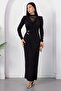 Degaje Collar Lace Detail Buckle Dress Grs4176 - 4
