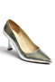 Z820405009 Silver Pointed Toe Thin Heeled Women's Shoes - 5