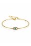 Oval Figured Turquoise Stone Detailed Gold Bracelet