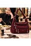 Women's 7-Section Multi-Pocket Luxury Shoulder Bag with Adjustable Strap, Zipper, Quality Faux Leather Daily Gift Bag - 9