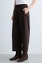 Women's High Waist Wide Leg Pants with Pocket Detail - Brown - 3