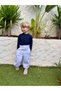 Navy Blue Top & White Cargo Pants 2-Piece Boys' Set