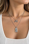 Silver Color Pole Star and Bow Pendant Set of 2 - 2