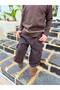 Boy's Brown Sweat & Striped Cargo Pants 2-Piece Set - 6