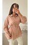 Heart Belted Pleated Tunic - Hpm - Milk Coffee