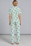 Women's Patterned Green Comfortable Pajama Set 4800 - 3