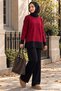 Two Color Knitwear Set Red Hm2962 - 3