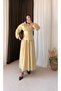 Mobile Belted Two-Button Voile Dress - 5176 - Butter Yellow