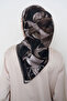 Abstract twill silk scarf - bitter brown - 4