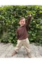 Brown Sweat & Cream Pants 2-Piece Boys' Set - 8